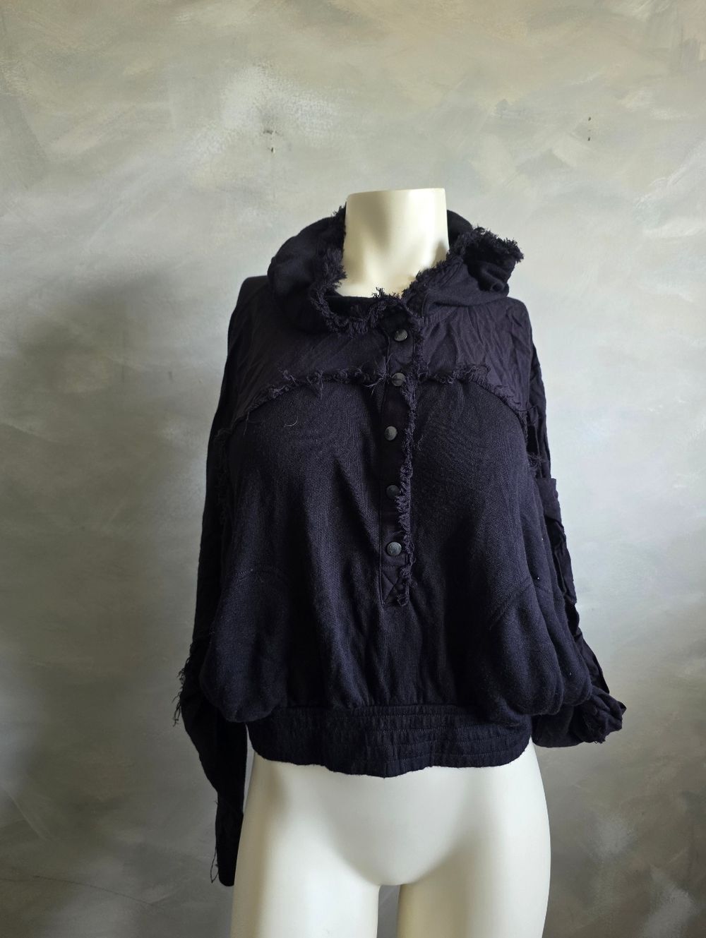 FP Movement Distressed Windy Meadow Hoodie in Black Size XS